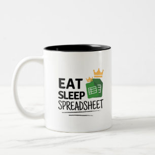 Essensschlafspreadsheet - Zwei-Tonen-Kaffeepause - Zweifarbige Tasse