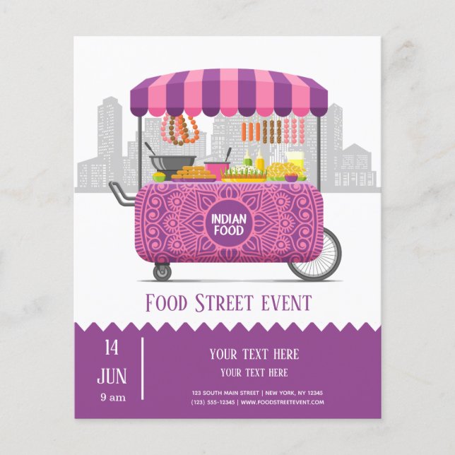 Essensstraße indisches Essen Flyer (Vorne)