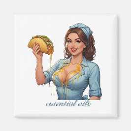 Essential Oils Funny Taco Illustration | Girly Magnet