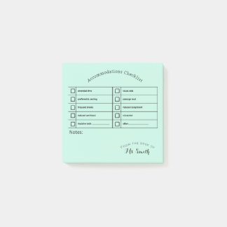 Essential SpEd Tool: Accommodations Checkliste Post-it Klebezettel