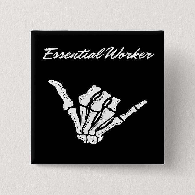 Essential Worker Square Button (Vorderseite)
