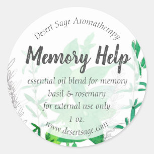 Essentiel Huile Étiquette Rosemary Basil Personnal