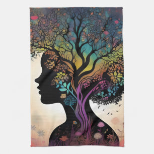 ** "Essenz der Erde: Abstrakte Mutternatur"* Geschirrtuch