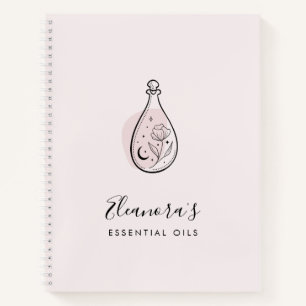 Essenzielle Öle Aromatherapie Logo rot Rosa Notizbuch