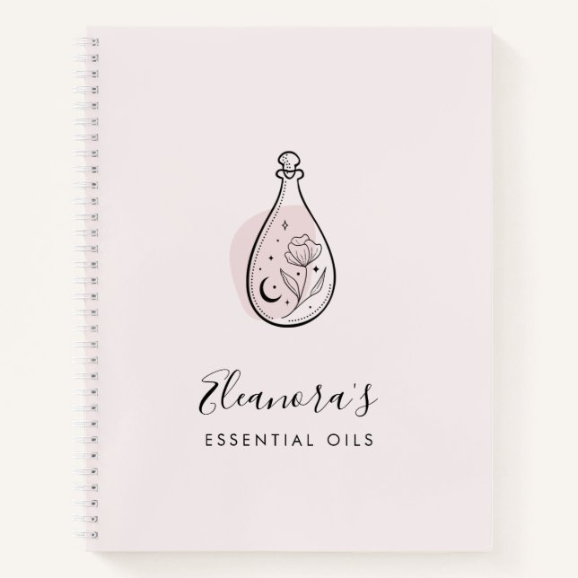 Essenzielle Öle Aromatherapie Logo rot Rosa Notizbuch (Vorderseite)