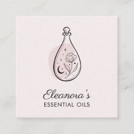 Essenzielle Öle Aromatherapie Logo rot Rosa Quadratische Visitenkarte