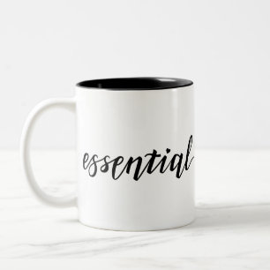 Essenzielle Schreibweise für Mitarbeiter an vorde Zweifarbige Tasse