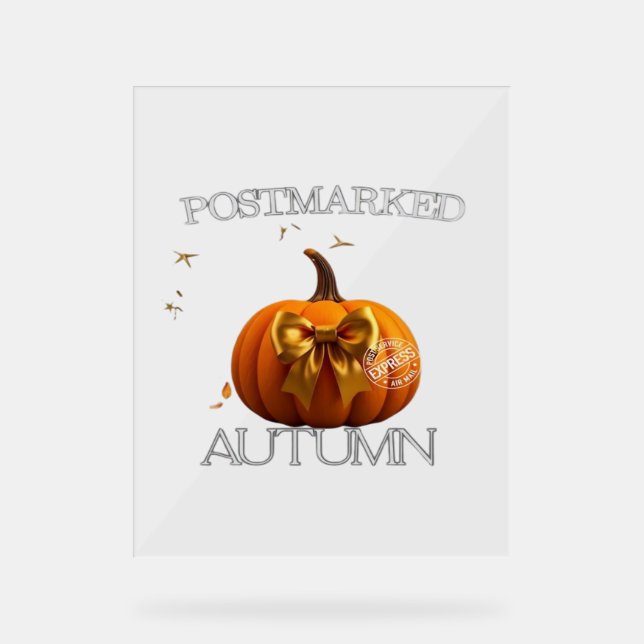 Essenzieller T - Shirt im Herbst Acrylschild (Vorderseite)