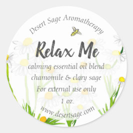 Essenzielles Öl Aromatherapie Kamille nach Maß Runder Aufkleber