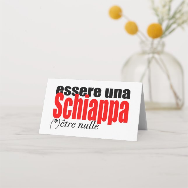 Essere una Schiappa être nulle en français FBCards Platzkarte (Vorderseite)