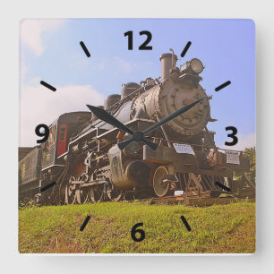 Essex-Dampf-Zug-Wanduhr Quadratische Wanduhr