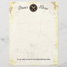 Essgeräte für Vintage Catering-Menüschrift