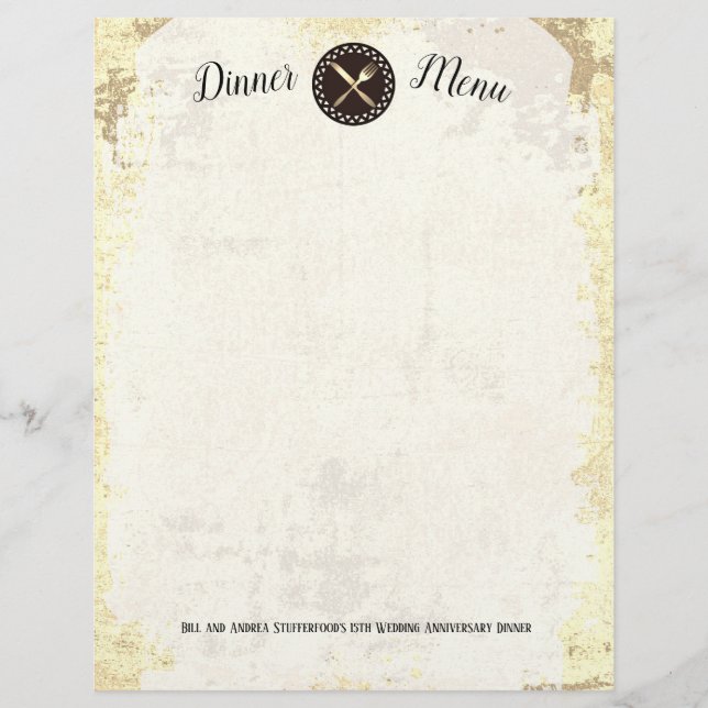 Essgeräte für Vintage Catering-Menüschrift (Vorderseite)