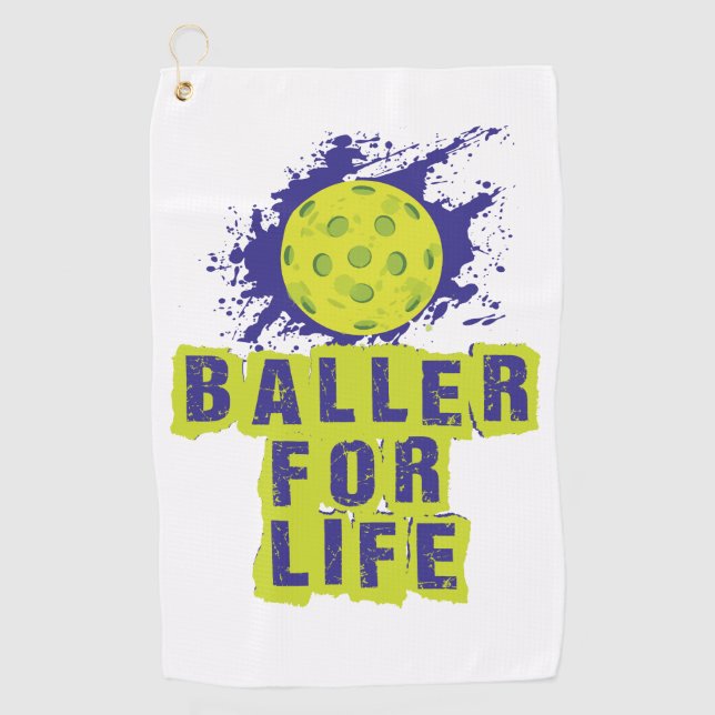 (Essiggurke) Baller für Leben-Tuch Golfhandtuch (Vorderseite)