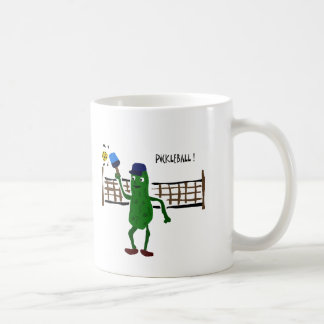 Essiggurke, die Pickleball Primitiv-Kunst spielt Kaffeetasse