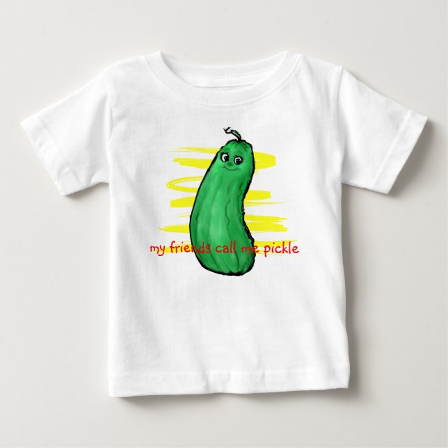 Essiggurken-Cartoon Baby T-shirt (Vorderseite)