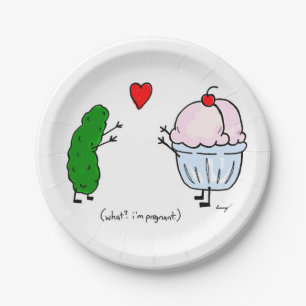Essiggurken-Liebe-Eiscreme-Papier-Teller Pappteller