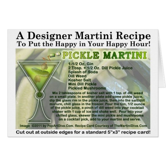 Essiggurken-Martini-Rezept-Karte Karte