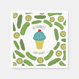 Essiggurken-und Eiscreme-Jungen-Babyparty Serviette