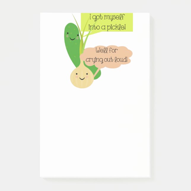 Essiggurken-und Zwiebel-Spaß Post-it Klebezettel (Vorderseite)