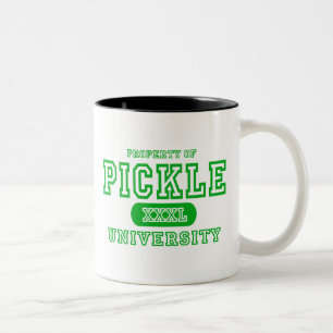 Essiggurken-Universität Zweifarbige Tasse