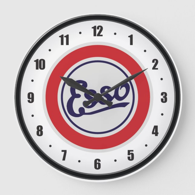 Esso Gas Vintage Wandklemme Große Wanduhr (Vorderseite)