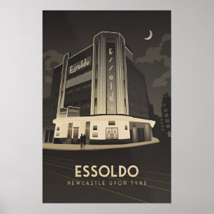 Essoldo Kino Newcastle Reiseplakat Poster