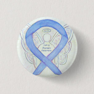 Essstörungen Sensibilisierung Ribbon Engel Custom Button