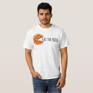 Esst die Reichen - Lustiges sozialistisches Pizza- T-Shirt