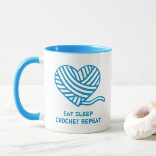 Esst schlafend Crochet Repeat Heart Yarn Ball Tasse