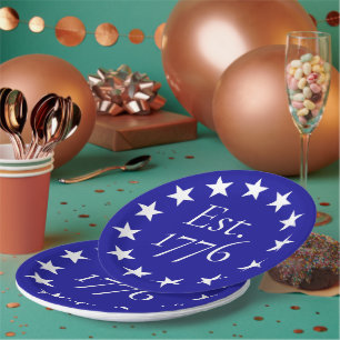 Est. 1776 Betsy Ross Flag Patriotes Geschenk Pappteller