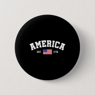 Est 1776 Patriotische US-amerikanische Flagge 4. J Button