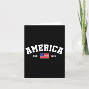 Est 1776 Patriotische US-amerikanische Flagge 4. J Karte