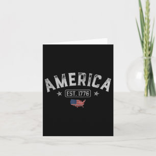 Est 1776 Patriotische US-amerikanische Flagge 4. J Karte