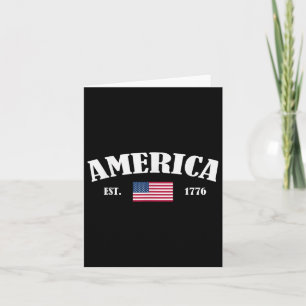 Est 1776 Patriotische US-amerikanische Flagge 4. J Karte