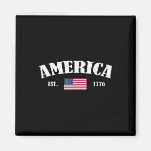 Est 1776 Patriotische US-amerikanische Flagge 4. J Magnet