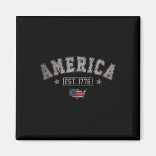 Est 1776 Patriotische US-amerikanische Flagge 4. J Magnet