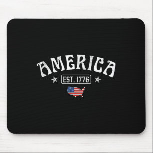 Est 1776 Patriotische US-amerikanische Flagge 4. J Mousepad