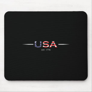 Est 1776 Patriotische USA-Flagge 4. Juli Amerika F Mousepad