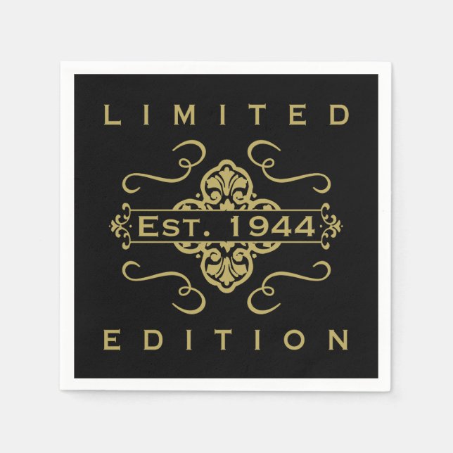 Est. 1944 80. Geburtstag Serviette (Vorderseite)