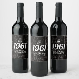 Est. 1961 Ein Vintages Jahr Weinetikett