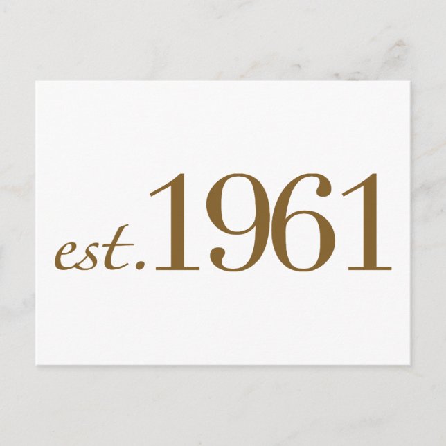 Est 1961 (Geburtsjahr) Postkarte (Vorderseite)
