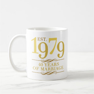 Est. 1979 40. Hochzeitstag Kaffeetasse