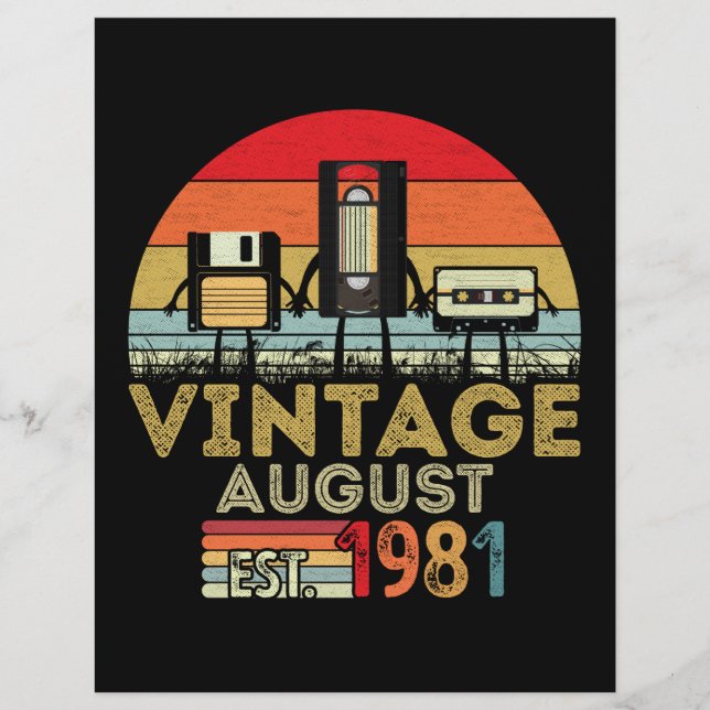 EST 1981 August Vintag 40. Geburtstag Briefbogen (Vorderseite)