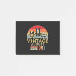 EST 1981 August Vintag 40. Geburtstag Post-it Klebezettel