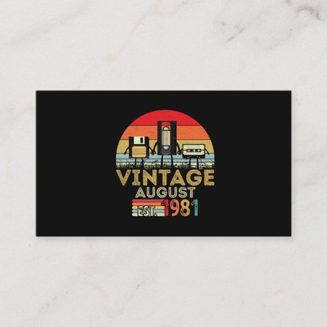 EST 1981 August Vintag 40. Geburtstag Visitenkarte (Vorderseite)