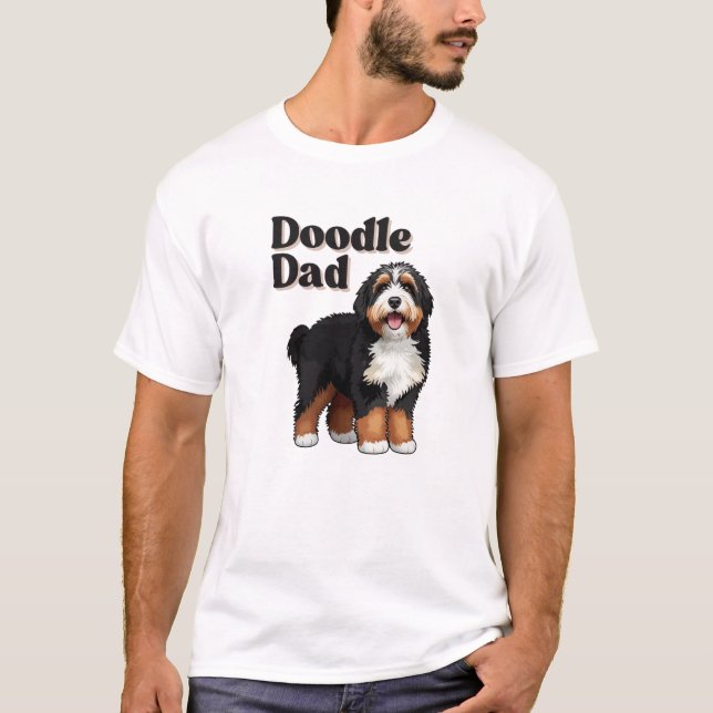 est. Bernedoodle Papa. Jamais. T-shirt homme (Devant)