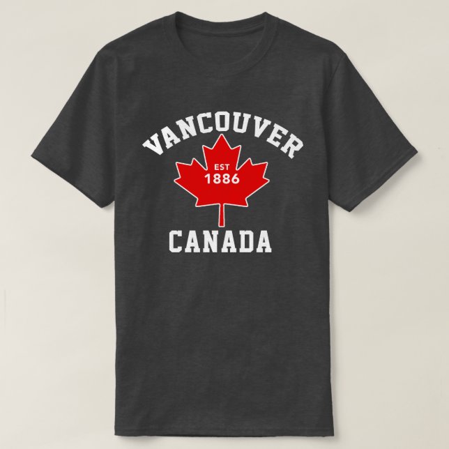 Est de Vancouver Canada. T-shirt 1886 patriotique (Design devant)