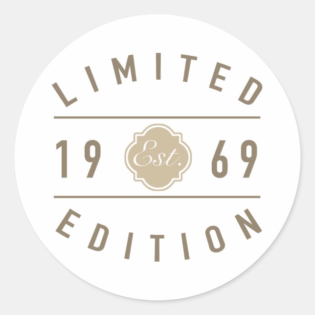 Est. Limited Edition 1969 Runder Aufkleber (Vorderseite)
