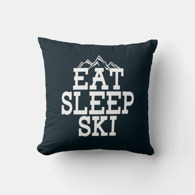EST Sleep Ski Typografie Moderne Kissen (Vorderseite)